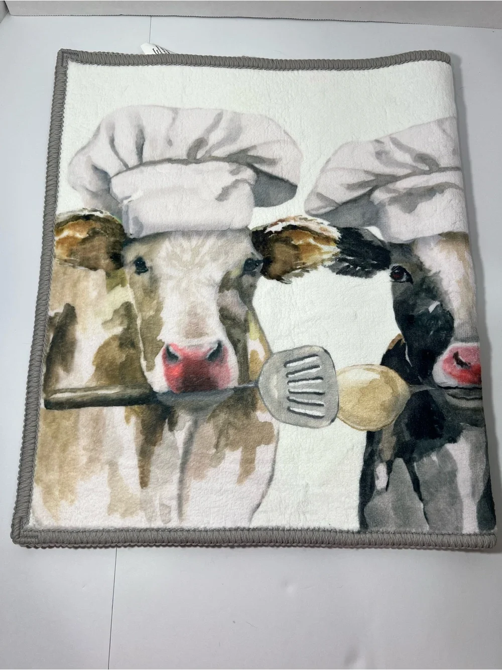 Mainstays Cow Chef Kitchen Mat - White, Brown, Black, Gray